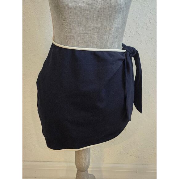 La Perla Sport Cover Up Size 48 Swimwear, Side Tie, Wrap Skirt Sarong Navy - Picture 5 of 6